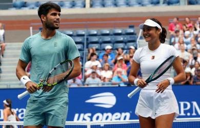 Alcaraz, Djokovic lose in US Open mixed doubles