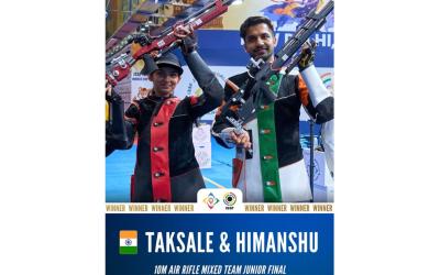 Isha-Himanshu strike gold at ISSF Junior World Cup