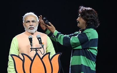 Modi on revolving stage at Madison Square Garden