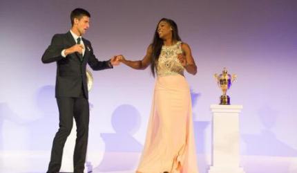 Champions Djokovic, Serena show off their footwork at Wimbledon ball