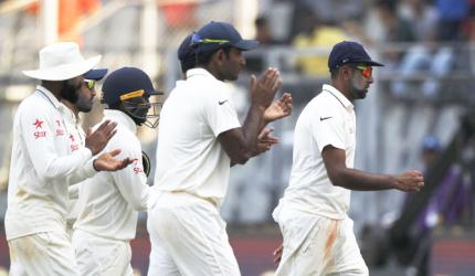 Ashwin takes another five-wicket haul and equals Bhajji's tally