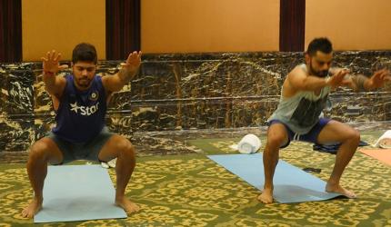 PICS: Yoga for India ahead of West Indies series