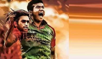 Row over image of Taskin carrying Dhoni's severed head