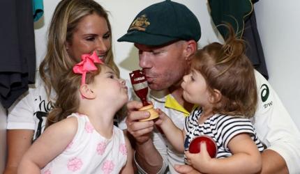 PIX: Aussies celebrate Ashes triumph with their families