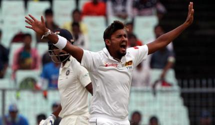 1st Test: Pacer Lakmal rocks Indian top order on rain-hit day