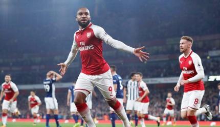 Arsenal's record signing Lacazette strikes twice to see off West Brom