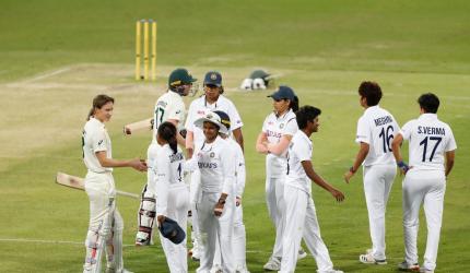 PIX: India dominate Aus in drawn women's D/N Test