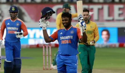 1st T20 PIX: Samson slams century as India maul SA