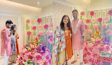 PIX: Surya welcomes Lord Ganesh home