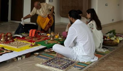 At Athiya, Rahul's Grih Pravesh