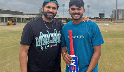 Rohit gifts bat, inspires Mumbai youngsters Mhatre, Sarfaraz