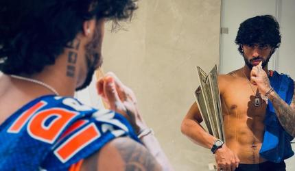 Tilak Takes T20 WC Trophy to Brush His Teeth!