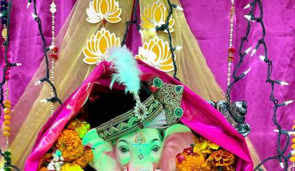 Lights, Flowers For Lord Ganesha