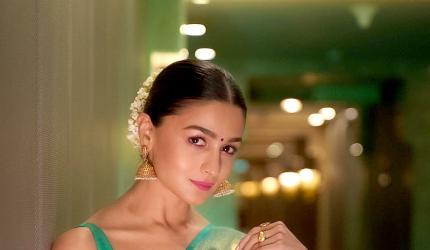 Navratri, Day 8: Shanaya, Alia Slay In Peacock Green