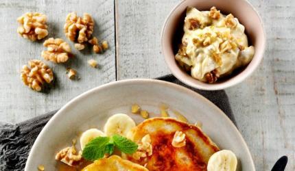 Recipe: Walnut Pancakes With Maple Walnut Butter