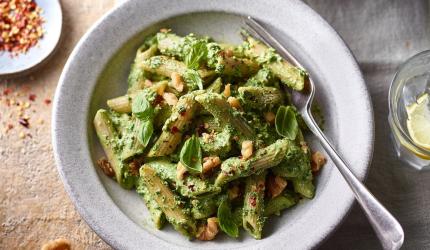 Recipe: Kale-Walnut Pesto Penne