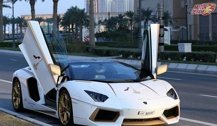 Driving the dream: A gold-plated Lamborghini Aventador!