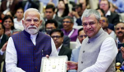Vaishnaw presents first made-in-India chip to Modi at Semicon 2025