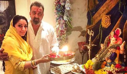 Sanjay Dutt-Maanyata share Ganpati pictures