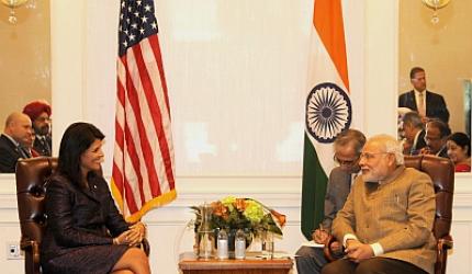 Ahead of MSG event, Modi meets Nikki Haley