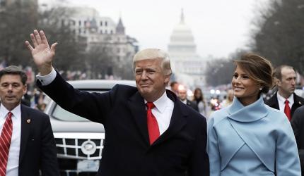 PIX: Trump walks in inaugural parade amid protests