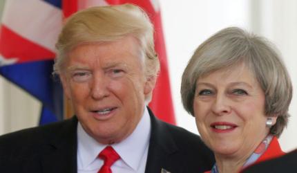  'Will lead the world together again: Britain's May meets Trump