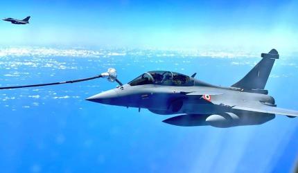 PHOTOS: On way to India, Rafales re-fuelled mid-air 