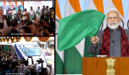 Modi flags off Secunderabad-Vizag Vande Bharat train