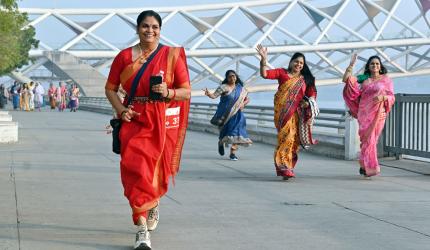 Who Says You Can't Run In A Saree?