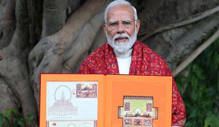 PM releases postage stamps on Ram temple