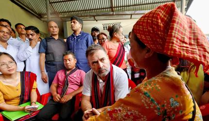 Rahul visits Manipur, Cong slams PM over Russia visit