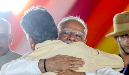 Modi Gives Naidu His Hug Treatment