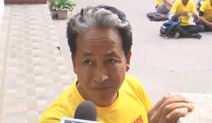 Sonam Wangchuk sits on fast at Ladakh Bhawan