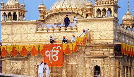 Golden Temple Covered In Flowers