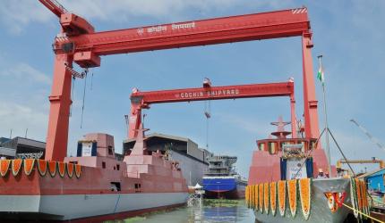 Cochin Shipyard launches Navy's 2 anti-sub vessels