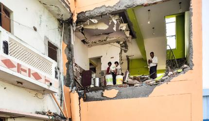 Heavy metal object from IAF aircraft damages MP house