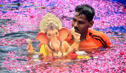 30,000 Ganesh Idols Immersed In Mumbai