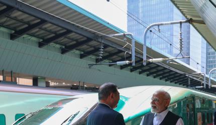PHOTOS: Modi rides bullet train in Japan