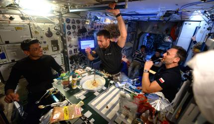 PIX: Shuks parties on space station ahead of homecoming 