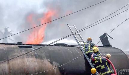 Train ferrying oil catches fire in Tamil Nadu, services disrupted