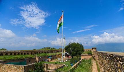 Tiranga Flies High Over Hari Parbat Fort