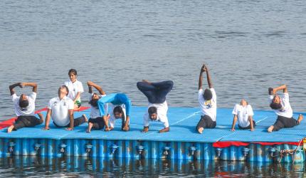 In Pics: India twists and breathes to mark Yoga Day