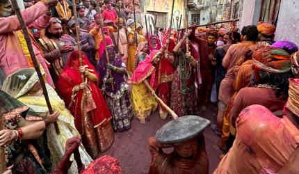 Lathmar Holi Begins In Mathura