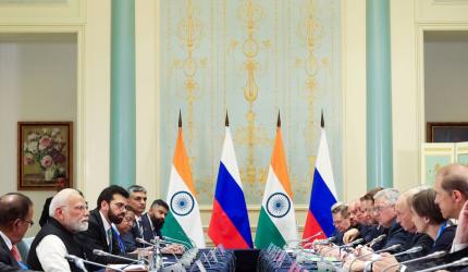 Modi meets Putin, says humanity's call to end hostilities