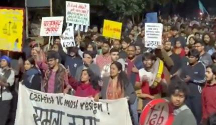 Protest against VC turns violent in JNU; students trade barbs