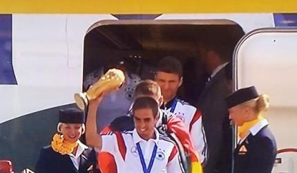 World Champions Germany arrive home to rousing reception