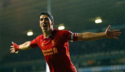 Goal-machine Suarez 'very happy' at Liverpool