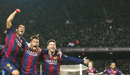 Suarez delighted to run riot with Messi and Neymar again