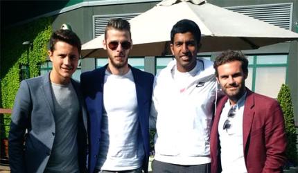 First Look: Bopanna catches up with Man United trio at Wimbledon