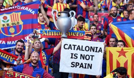 Barca fined over pro-Catalan flags at Champions League final